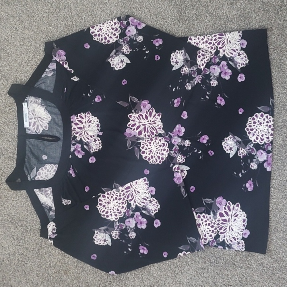 Ricki's Size Medium Cold Shoulder Wide Sleeve Floral Print‎ Top